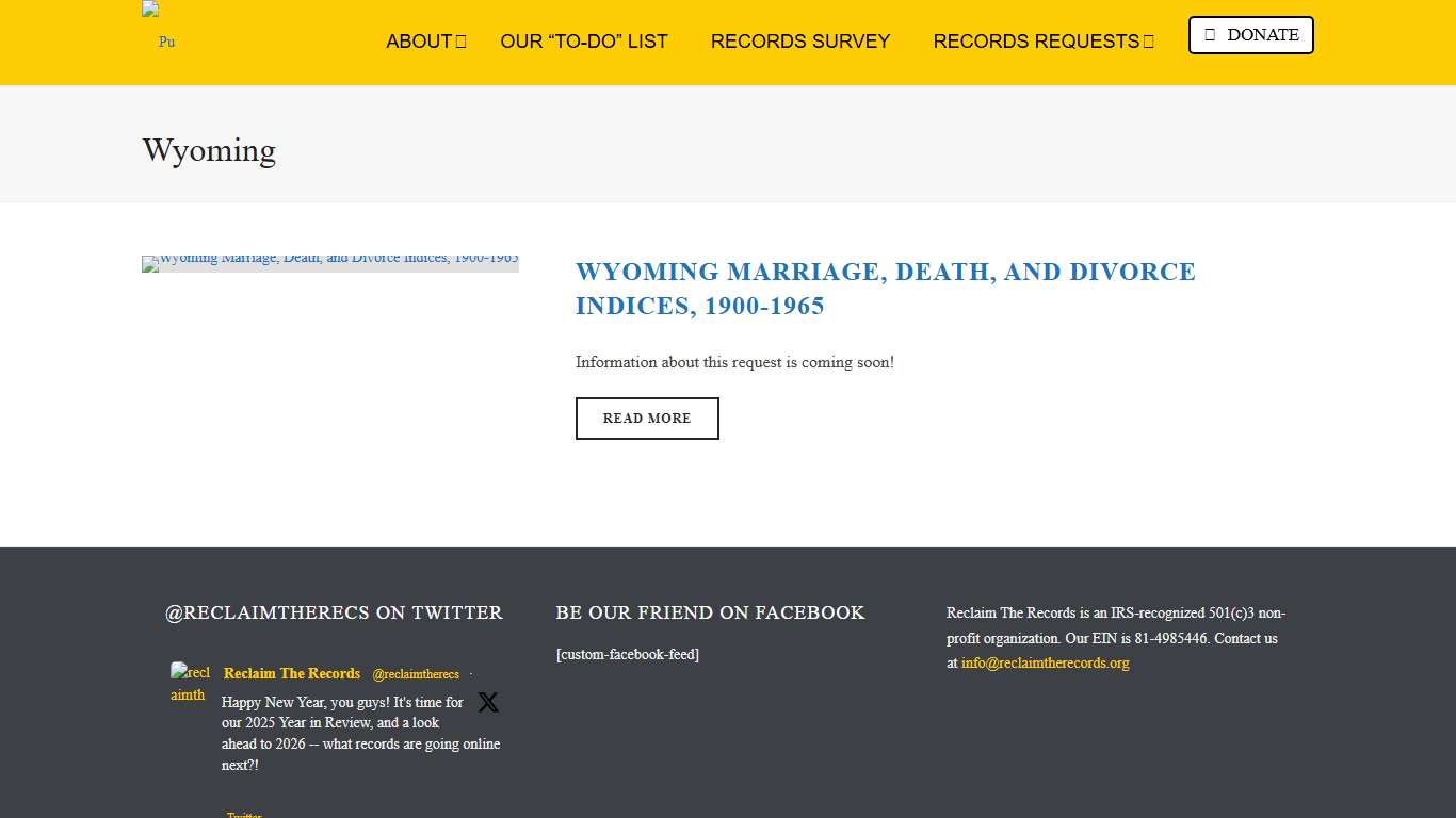 Wyoming Archives - Reclaim The Records