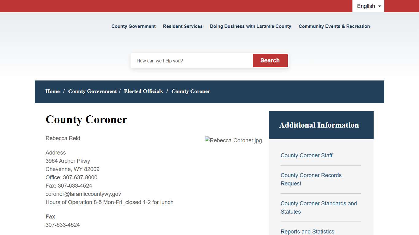 County Coroner - Laramie County, Wyoming